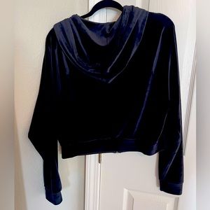 Victorias Secret Black velour zip up jacket